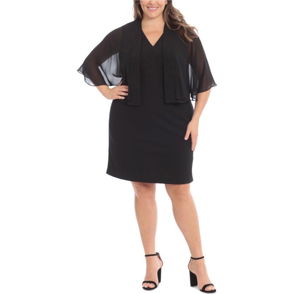 LONDON TIMES Womens Plus Size Chiffon Cropped Jacket, NWT